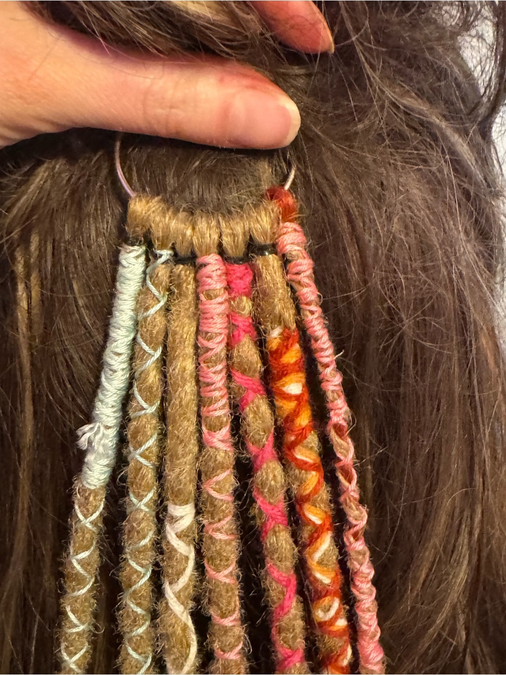 Boho Wrapped Hair Extensions in Natural Brown with Blonde & Warm Tones - Picture 2 of 8